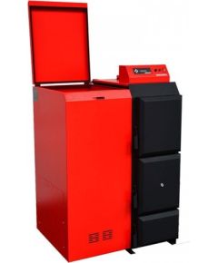 Thermoflux granulu apkures katls Pelling 25 ar granulu tvertni 75kg, (kreisā puse)