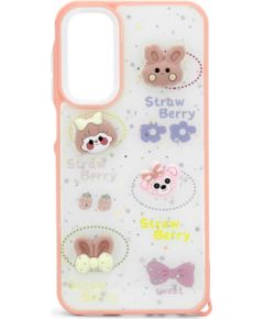 iLike Samsung  Galaxy A15 EPOXY CARTOON COVER White Pink