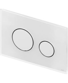 taustiņš TECEloop duo, 220x150 mm, balta stikla plāksne/baltas pogas