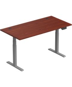 Adjustable Height Table Up Up Thor Gray, Table top L Dark Walnut