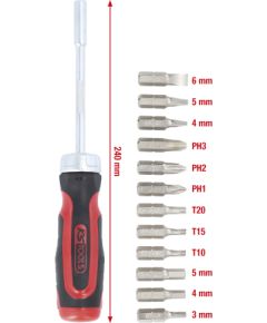 Skrūvgriežu uzgaļu komplekts KS Tools 159.2035; 14 gab. + rokas skrūvgriezis