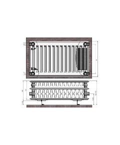 Termolux Радиатор 33x900x500 боковое подкл., с крепл.,