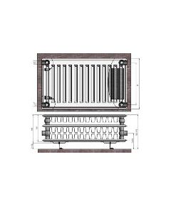 Termolux Радиатор 33x600x1600 боковое подкл., с крепл.,