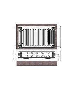 Termolux Радиатор 22x600x600 боковое подкл., с крепл.,