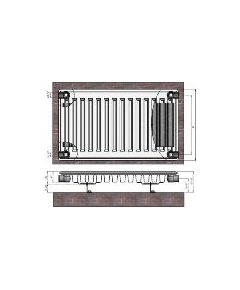 Termolux Радиатор 11x500x1200 боковое подкл., с крепл.,