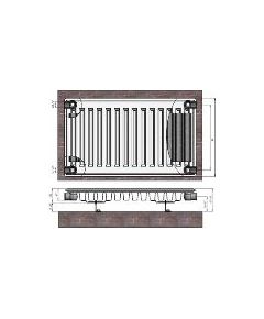 Radiators 11x400x2000 sānu piesl. Termolux Tērauda Radiatori