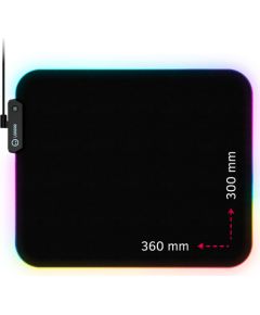 Lorgar Steller 913, Gaming mouse pad, High-speed surface, anti-slip rubber base, RGB backlight, USB connection, Lorgar WP Gameware support, size: 360mm x 300mm x 3mm, weight 0.250kg