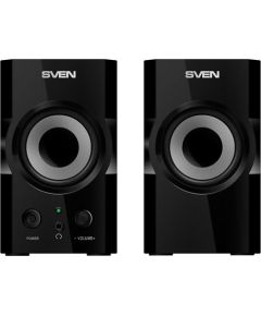 SVEN SPS-606 2x3W, Headphone front jack, Front power button and the volume control