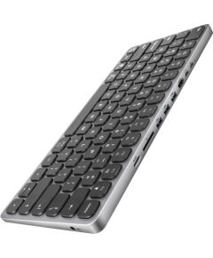 AXAGON HMC-KB keyboard USB-C 5Gbps with HUB, microSD/SD, 3x USB-A, HDMI 4K/60Hz, PD 100W, Audio, US layout