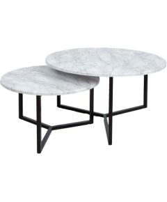 Coffee table AKIRA 2pcs set D80xH45cm, D60xH37cm, light grey