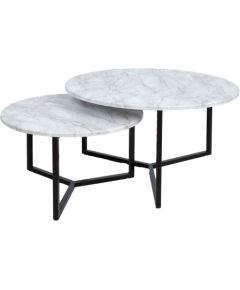 Kafijas galdiņš AKIRA 2gab komplekts D80xH45cm, D60xH37cm, gaiši pelēks