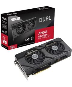 Graphics Card ASUS AMD Radeon RX 7800 XT 16 GB GDDR6 256 bit PCIE 4.0 16x Dual Slot Fansink 1xHDMI 3xDisplayPort DUAL-RX7800XT-O16G