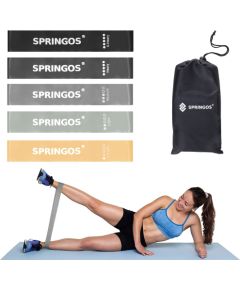 Vingrojuma pretestības lentes, daudzkrāsainas komplekts Springos FA0132