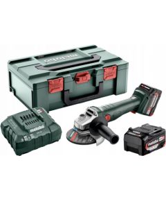 Leņķa slīpmašīna Metabo W 18 L 9-125 Quick; 18 V; 2x5,2 Ah akum.