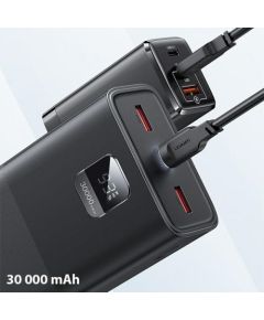 USAMS Powerbank PB68 30000mAh 65W QC3.0+PD Fast Charge + kabel USB-C|USB-C 100W czarny|black ATXLOGTC01 (US-CD185)