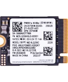 Dysk Samsung PM991a SSD256 NVMe M.2 2230 PCIe x4