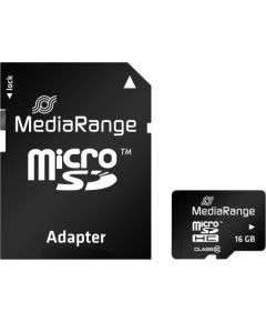 MediaRange MR958 microSDHC™ 16GB Class 10, with SD adapter