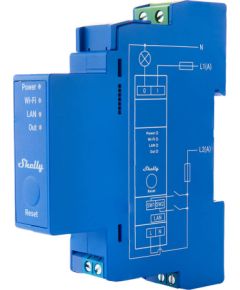 DIN Rail Smart Switch Shelly Pro1 with dry contacts, 1channel sliedes vienkanāla relejs Viedie slēdži