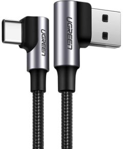 Angle cable USB to USB-C UGREEN US176, 3A, 0.5m (black)