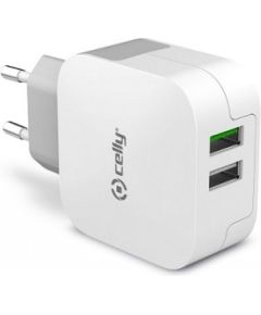 CELLY TRAVEL CHARGER TURBO 2USB 3.4A