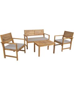 Garden furniture set FORTUNA table, bench and 2 chairs, acacia