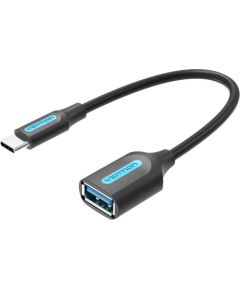 USB-C 3.1 Male to USB-A Female OTG Cable Vention CCVBB 0.15m, Black, PVC Adapteri