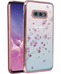 iLike Samsung  Galaxy S10E G970 Flower Rose Gold