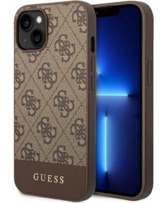 Guess 4G Stripe Case for iPhone 14 Brown