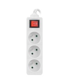 LANBERG POWER STRIP 3M WHITE, 3X 230V PL, WITH SWITCH