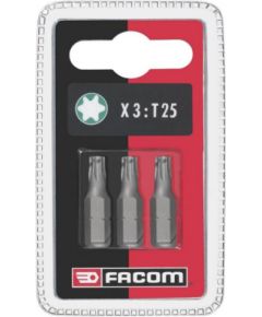 Skrūvgriežu uzgaļu komplekts Facom EX125.J3; 1/4''; T25; 25 mm; 3 gab.