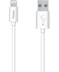 Data Cable USB to Lightning MFI 2.4A 12W 1.2m By Fonex White