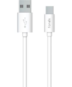 Data Cable USB to Type-C 25W 1m By Fonex White