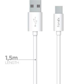 Data Cable USB to Type-C 25W 1.5m By Fonex White