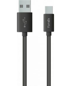Data Cable USB to Type-C 25W 1.5m By Fonex Black