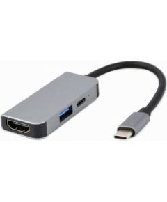 Dokstacija Gembird USB Type-C 3-in-1 Silver