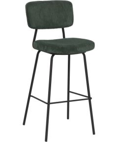 Bar chair KEIU 46x49xH107cm, dark green corduroy