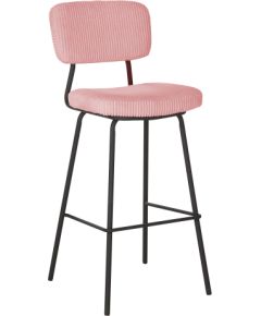 Bar chair KEIU 46x49xH107cm, vintage pink corduroy