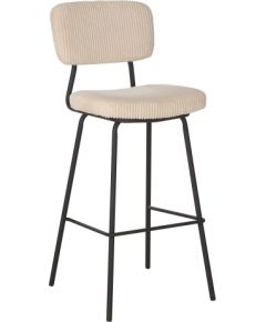 Bar chair KEIU 46x49xH107cm, light beige corduroy