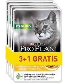 PURINA Pro Plan Sterilised Chicken - wet cat food - 85g 3+1