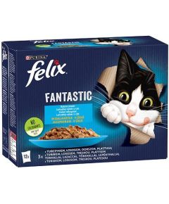 Purina Felix Fantastic fish flavors in jelly with tuna, salmon, cod and flatfish - (12x 85 g)