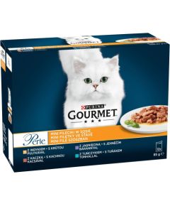 PURINA  Gourmet Perle Duck, turkey, lamb, tuna - wet cat food - 12x85 g