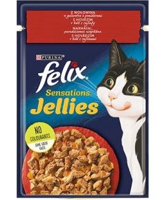 Purina Felix sensations Duo with beef and tomatoes in jelly - wet food for cats - 85g