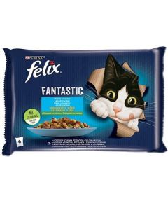 Purina Felix Fantastic country flavors in jelly, salmon, trout with vegetables -(4x 85 g)