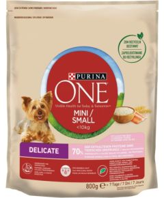 PURINA One Mini Delicate Salmon, rice - dry dog food - 800 g