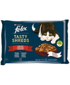 Purina FELIX Tasty Shreds with beef and chicken - 4x 80g