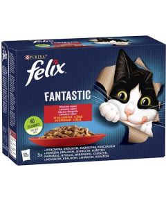 Purina Felix Fantastic country flavors in jelly beef, chicken, lamb, rabbit - (12 x 85 g)