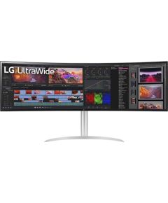 LG Monitors 49'' Dual QHD Nano IPS™ Curved UltraWide™ Monitor with VESA Display HDR™ 400, Built-in Speakers & Gaming Features SILVER