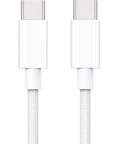 Ilike CP CBL5 Pītas virves 65W PD USB-C uz USB-C Datu un uzlādes 1m Vads Balts (OEM)