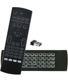 CP MX3-ML Universālā TV / PC pults bezvadu ar klaviatūru / IR pults / LED apgaismojums / USB melns