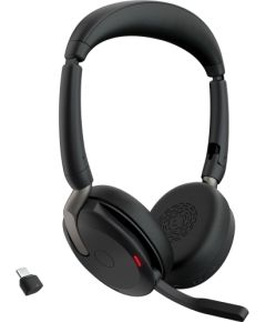 Jabra Evolve2 65 Flex Duo WLC, with charging pad, headset (black, stereo, UC, USB-C, Link380c)